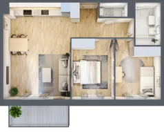3 pokoje, mieszkanie 60,51 m², piętro 3, oferta nr PPO/M/B/3/6, Port Popowice IVa, Wrocław, Pilczyce-Kozanów-Popowice Północne, Popowice, ul. Białowieska