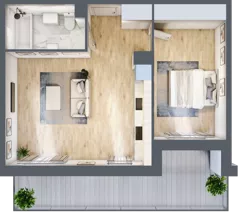 2 pokoje, mieszkanie 48,65 m², piętro 1, oferta nr PPO/P/A/1/10, Port Popowice IVa, Wrocław, Pilczyce-Kozanów-Popowice Północne, Popowice, ul. Białowieska