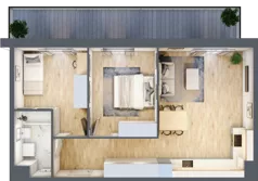 3 pokoje, mieszkanie 59,24 m², piętro 1, oferta nr PPO/P/A/1/6, Port Popowice IVa, Wrocław, Pilczyce-Kozanów-Popowice Północne, Popowice, ul. Białowieska