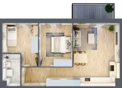 3 pokoje, mieszkanie 59,40 m², piętro 3, oferta nr PPO/P/A/3/6, Port Popowice IVa, Wrocław, Pilczyce-Kozanów-Popowice Północne, Popowice, ul. Białowieska
