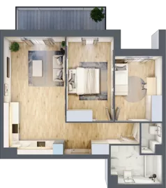 3 pokoje, mieszkanie 60,38 m², piętro 5, oferta nr PPO/P/A/5/9, Port Popowice IVa, Wrocław, Pilczyce-Kozanów-Popowice Północne, Popowice, ul. Białowieska