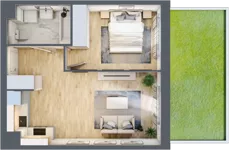2 pokoje, mieszkanie 40,59 m², parter, oferta nr MLAAB/C/0/6, Metro Life Apartamenty, Warszawa, Bemowo, Chrzanów, ul. Rayskiego