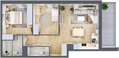 3 pokoje, mieszkanie 60,08 m², piętro 1, oferta nr SU1/A/1/10, Sady Ursynów 1, Warszawa, Ursynów, Wyczółki, ul. Koprowskiego / Pieskowa Skała