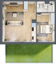 2 pokoje, mieszkanie 48,22 m², parter, oferta nr RM/1B/H/0/2, Rytm Mokotowa 1B, Warszawa, Mokotów, Augustówka, ul. Antoniewska / Piramowicza