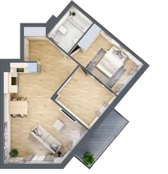 3 pokoje, mieszkanie 64,29 m², piętro 1, oferta nr RM/1B/L/1/5, Rytm Mokotowa 1B, Warszawa, Mokotów, Augustówka, ul. Antoniewska / Piramowicza