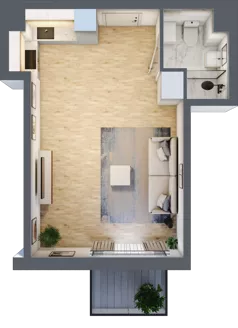 1 pokój, mieszkanie 32,51 m², piętro 2, oferta nr RM/1B/L/2/7, Rytm Mokotowa 1B, Warszawa, Mokotów, Augustówka, ul. Antoniewska / Piramowicza