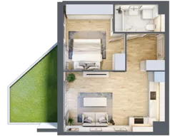 2 pokoje, mieszkanie 44,20 m², parter, oferta nr MC/I/C/0/9, Modern City etap I, Warszawa, Bemowo, Chrzanów, ul. Szeligowska