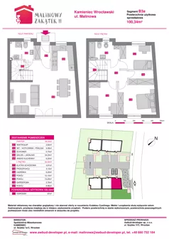 4 pokoje, mieszkanie 100,34 m², parter, oferta nr B3a, Malinowy Zakątek II, Kamieniec Wrocławski, ul. Malinowa 10,12
