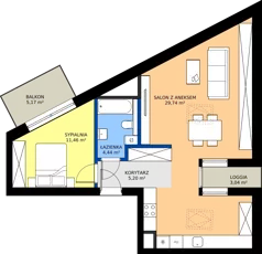 2 pokoje, mieszkanie 51,06 m², piętro 5, oferta nr B/5/20, Poznańska / Wąska, Poznań, Jeżyce, ul. Poznańska