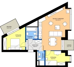 3 pokoje, mieszkanie 64,84 m², piętro 3, oferta nr B/3/12, Poznańska / Wąska, Poznań, Jeżyce, ul. Poznańska