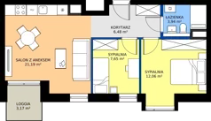 3 pokoje, mieszkanie 51,32 m², piętro 2, oferta nr B/2/09, Poznańska / Wąska, Poznań, Jeżyce, ul. Poznańska
