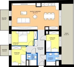 4 pokoje, mieszkanie 87,63 m², piętro 4, oferta nr A/4/24, Poznańska / Wąska, Poznań, Jeżyce, ul. Poznańska