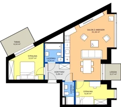 3 pokoje, mieszkanie 64,84 m², piętro 1, oferta nr B/1/03, Poznańska / Wąska, Poznań, Jeżyce, ul. Poznańska