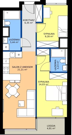 3 pokoje, mieszkanie 59,54 m², piętro 1, oferta nr M17, Grobla 19b, Poznań, Stare Miasto, Chwaliszewo, ul. Grobla 19b