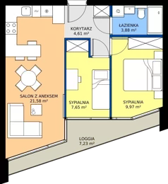 3 pokoje, mieszkanie 47,69 m², piętro 3, oferta nr M34, Grobla 19b, Poznań, Stare Miasto, Chwaliszewo, ul. Grobla 19b