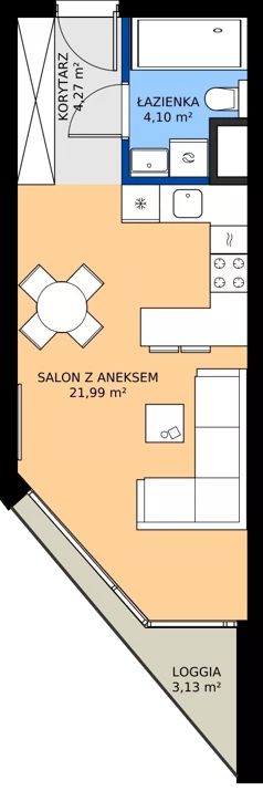 1 pokój, mieszkanie 30,36 m², piętro 2, oferta nr M27, Grobla 19b, Poznań, Stare Miasto, Chwaliszewo, ul. Grobla 19b