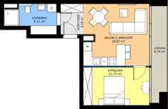 2 pokoje, mieszkanie 39,87 m², piętro 1, oferta nr M18, Grobla 19b, Poznań, Stare Miasto, Chwaliszewo, ul. Grobla 19b