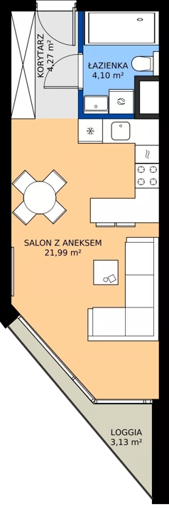 1 pokój, mieszkanie 30,36 m², piętro 1, oferta nr M16, Grobla 19b, Poznań, Stare Miasto, Chwaliszewo, ul. Grobla 19b