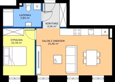 2 pokoje, mieszkanie 46,34 m², piętro 1, oferta nr 6, Bolka 9, Poznań, Naramowice, ul. Bolka 9