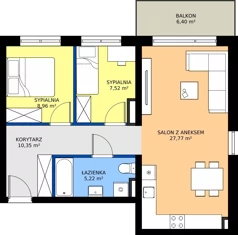 3 pokoje, mieszkanie 59,82 m², piętro 1, oferta nr 4, Bolka 9, Poznań, Naramowice, ul. Bolka 9