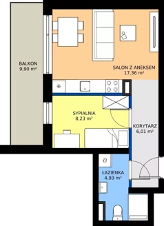 2 pokoje, mieszkanie 36,53 m², piętro 1, oferta nr 8, Bolka 9, Poznań, Naramowice, ul. Bolka 9