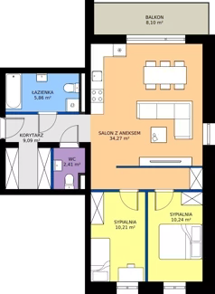 3 pokoje, mieszkanie 72,08 m², piętro 1, oferta nr 5, Bolka 9, Poznań, Naramowice, ul. Bolka 9