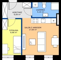 2 pokoje, mieszkanie 37,90 m², parter, oferta nr 2, Bolka 9, Poznań, Naramowice, ul. Bolka 9