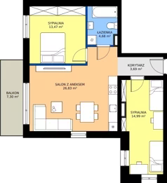3 pokoje, mieszkanie 63,66 m², piętro 1, oferta nr 7, Bolka 9, Poznań, Naramowice, ul. Bolka 9