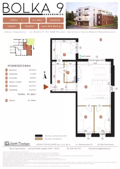 4 pokoje, mieszkanie 81,48 m², parter, oferta nr 1, Bolka 9, Poznań, Naramowice, ul. Bolka 9