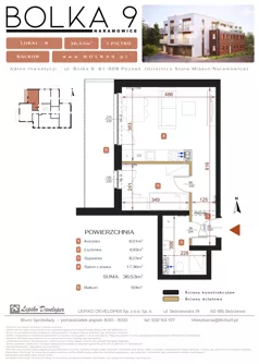 2 pokoje, mieszkanie 36,53 m², piętro 1, oferta nr 8, Bolka 9, Poznań, Naramowice, ul. Bolka 9