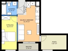 3 pokoje, mieszkanie 40,65 m², piętro 2, oferta nr 25, Dobrego Pasterza 53, Kraków, Prądnik Czerwony, Dobrego Pasterza 53
