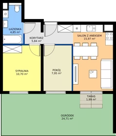 3 pokoje, mieszkanie 45,31 m², parter, oferta nr 6, Dobrego Pasterza 53, Kraków, Prądnik Czerwony, Dobrego Pasterza 53