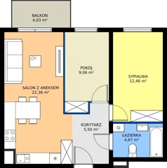 3 pokoje, mieszkanie 54,05 m², piętro 2, oferta nr 31, Dobrego Pasterza 53, Kraków, Prądnik Czerwony, Dobrego Pasterza 53