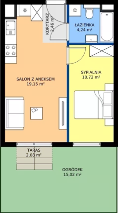2 pokoje, mieszkanie 33,13 m², piętro 1, oferta nr 12, Dobrego Pasterza 53, Kraków, Prądnik Czerwony, Dobrego Pasterza 53