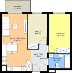 3 pokoje, mieszkanie 54,17 m², piętro 1, oferta nr 16, Dobrego Pasterza 53, Kraków, Prądnik Czerwony, Dobrego Pasterza 53