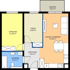 3 pokoje, mieszkanie 55,44 m², piętro 1, oferta nr 17, Dobrego Pasterza 53, Kraków, Prądnik Czerwony, Dobrego Pasterza 53