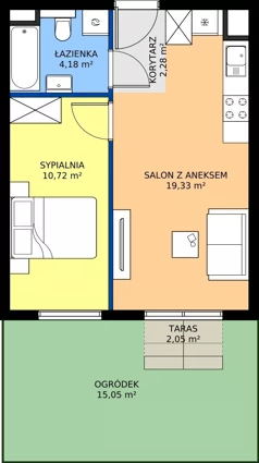 2 pokoje, mieszkanie 33,13 m², piętro 1, oferta nr 12, Dobrego Pasterza 53, Kraków, Prądnik Czerwony, Dobrego Pasterza 53