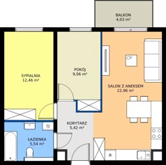 3 pokoje, mieszkanie 55,44 m², piętro 2, oferta nr 32, Dobrego Pasterza 53, Kraków, Prądnik Czerwony, Dobrego Pasterza 53