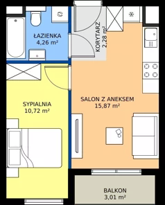 2 pokoje, mieszkanie 33,13 m², piętro 1, oferta nr 12, Dobrego Pasterza 53, Kraków, Prądnik Czerwony, Dobrego Pasterza 53
