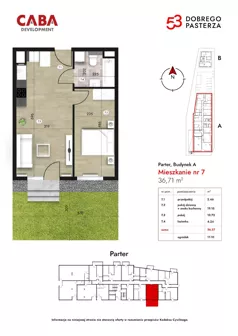2 pokoje, mieszkanie 35,87 m², piętro 1, oferta nr 13, Dobrego Pasterza 53, Kraków, Prądnik Czerwony, Dobrego Pasterza 53