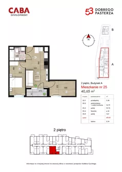 3 pokoje, mieszkanie 40,65 m², piętro 2, oferta nr 25, Dobrego Pasterza 53, Kraków, Prądnik Czerwony, Dobrego Pasterza 53