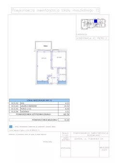 2 pokoje, apartament 30,78 m², piętro 3, oferta nr B.15, Gaja Park, Gdańsk, Żabianka-Wejhera-Jelitkowo-Tysiąclecia, Jelitkowo, ul. Pomorska 68, 66, 64