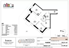 4 pokoje, mieszkanie 71,34 m², piętro 1, oferta nr M24, Kamieniczki za Strugą, Rumia,  ul. Kosynierów