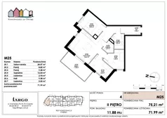 4 pokoje, mieszkanie 71,99 m², piętro 2, oferta nr M25, Kamieniczki za Strugą, Rumia,  ul. Kosynierów