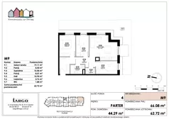 4 pokoje, mieszkanie 62,72 m², parter, oferta nr M9, Kamieniczki za Strugą, Rumia,  ul. Kosynierów
