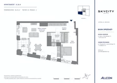 2 pokoje, apartament 59,74 m², piętro 15, oferta nr A.16.4, SKYCITY Gdynia, Gdynia, Wzgórze Św. Maksymiliana, ul. Kielecka