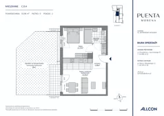 2 pokoje, mieszkanie 50,96 m², parter, oferta nr C.0.4, Puenta Morena, Gdańsk, Piecki-Migowo, ul. Morenowe Wzgórze 36, 38a, 38b