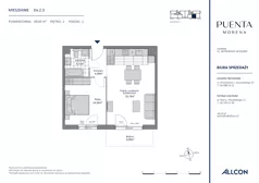 2 pokoje, mieszkanie 49,00 m², piętro 2, oferta nr Da.2.3, Puenta Morena, Gdańsk, Piecki-Migowo, ul. Morenowe Wzgórze 36, 38a, 38b
