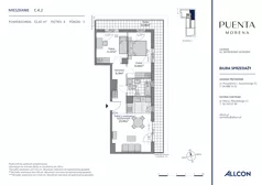 3 pokoje, mieszkanie 62,45 m², piętro 4, oferta nr C.4.2, Puenta Morena, Gdańsk, Piecki-Migowo, ul. Morenowe Wzgórze 36, 38a, 38b