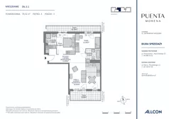3 pokoje, mieszkanie 70,52 m², piętro 3, oferta nr Db.3.1, Puenta Morena, Gdańsk, Piecki-Migowo, ul. Morenowe Wzgórze 36, 38a, 38b